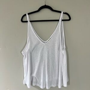 Free People White Ribbed Tank - Size L